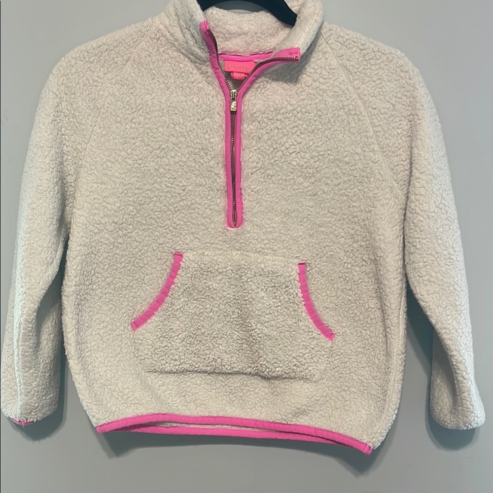 Lilly Pulitzer Fleece Pullover with Pink Accents size L(8-10)